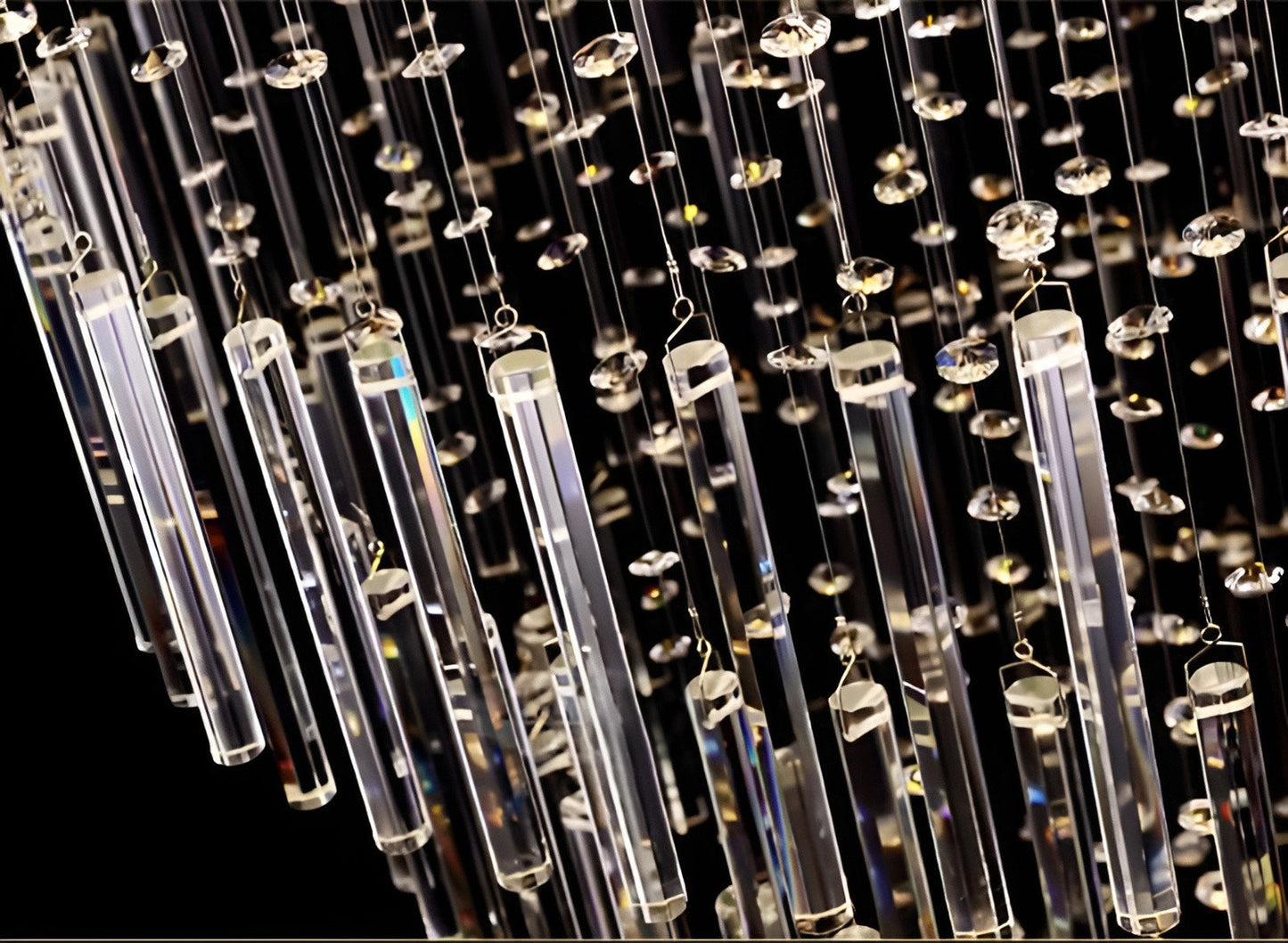 Levens | Exquisite Modern Flush Mount Crystal Chandelier, Dia31.5xh118.11" / Dia80xh300cm, Cool LightBy Miron Demid LLC