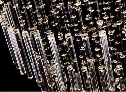Levens | Exquisite Modern Flush Mount Crystal Chandelier, Dia31.5xh118.11" / Dia80xh300cm, Cool LightBy Miron Demid LLC