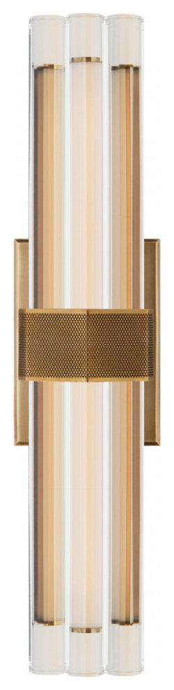Fascio Wall Sconce, LED, Hand-Rubbed Antique Brass, Crystal, 18"HBy Visual Comfort