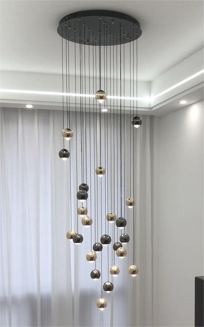 MIRODEMI? Laigueglia | Crystal LED Chandelier with Hanging Balls, Gold, 36 Lights, Warm Light, DimmableBy Miron Demid LLC