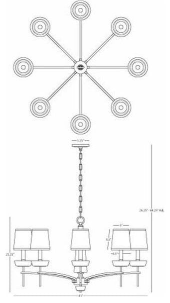 Cristallo 8-Light Chandelier 41"Wx23.25"HBy Robert Abbey, Inc.