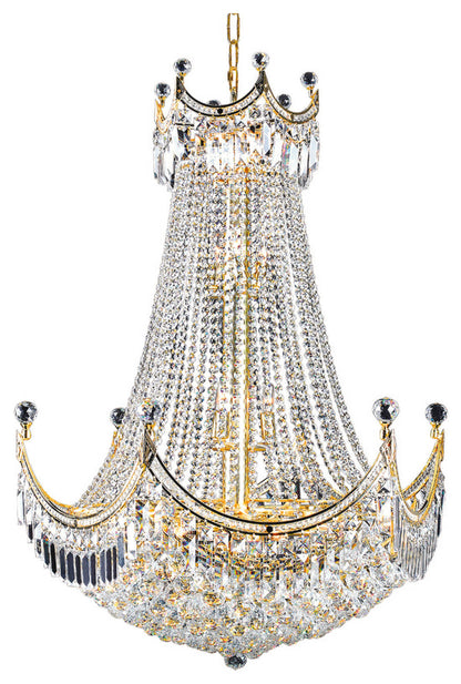 Artistry Lighting Corona Collection Hanging Crystal Chandelier 30x40, GoldBy Artistry Lighting