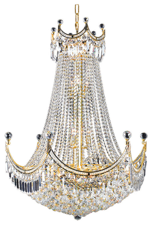 Artistry Lighting Corona Collection Hanging Crystal Chandelier 30x40, GoldBy Artistry Lighting