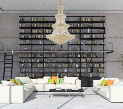 Elegant Lighting V1800G72/RC Primo 66 Light 72"W Crystal Empire - GoldBy Elegant Furniture & Lighting