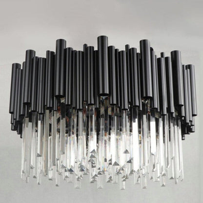 Vigo Crystal Ceiling Chandelier, Diameter 32"By Morsale.com