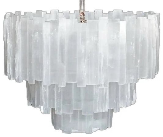 Selenite Chandelier, 3 Tiers, 30" W x 30" HBy Akari Lanterns