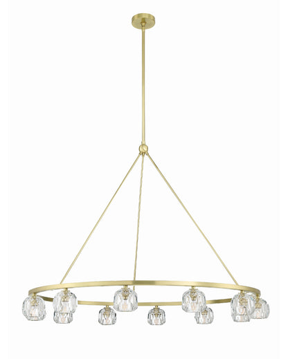 Aragon 12-Light Soft Brass Chandelier, Faceted Cut CrystalBy Crystorama Lighting
