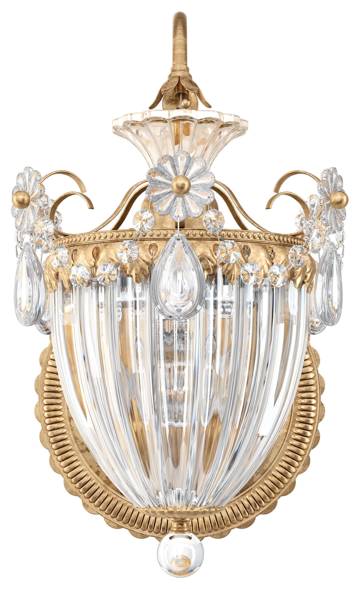 Schonbek 1240-26S, 1 Light Crystal Sconce In French GoldBy Schonbek