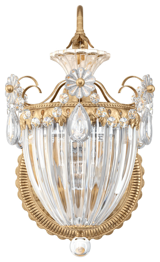 Schonbek 1240-26S, 1 Light Crystal Sconce In French GoldBy Schonbek