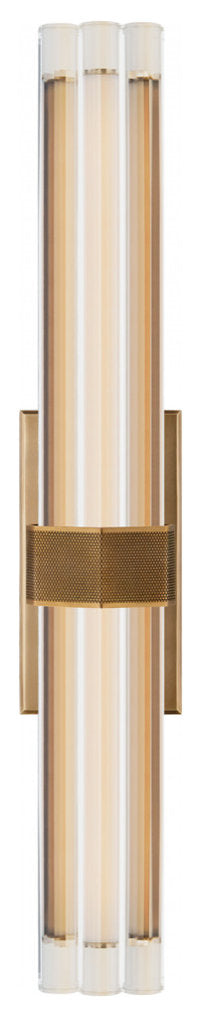 Fascio Wall Sconce, LED, Hand-Rubbed Antique Brass, Crystal, 24"HBy Visual Comfort