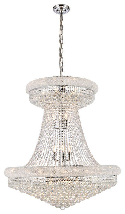 Elegant Lighting V1800G36S/RC Primo 28 Light 36"W Crystal Empire - ChromeBy Elegant Furniture & Lighting