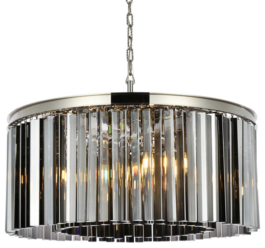 Elegant Lighting 1208D31-SS/RC Sydney 8 Light 32"W Crystal Drum - PolishedBy Elegant Furniture & Lighting