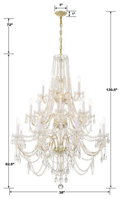 Traditional Crystal 20-Light Polished Brass ChandelierBy Crystorama Lighting