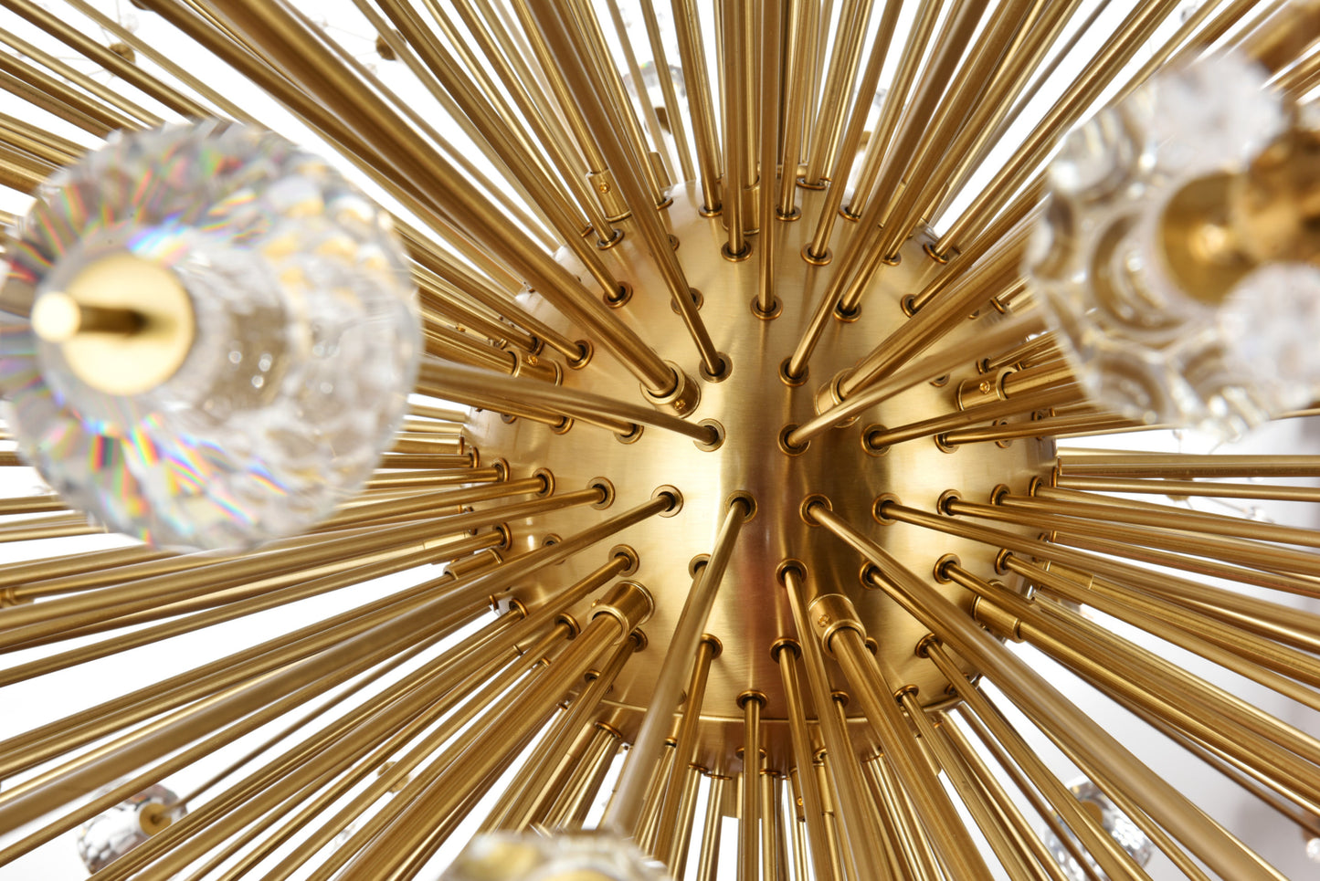 Elegant Lighting 2500G50L3 Vera 90 Light 50"W Crystal Sputnik - Satin GoldBy Elegant Furniture & Lighting