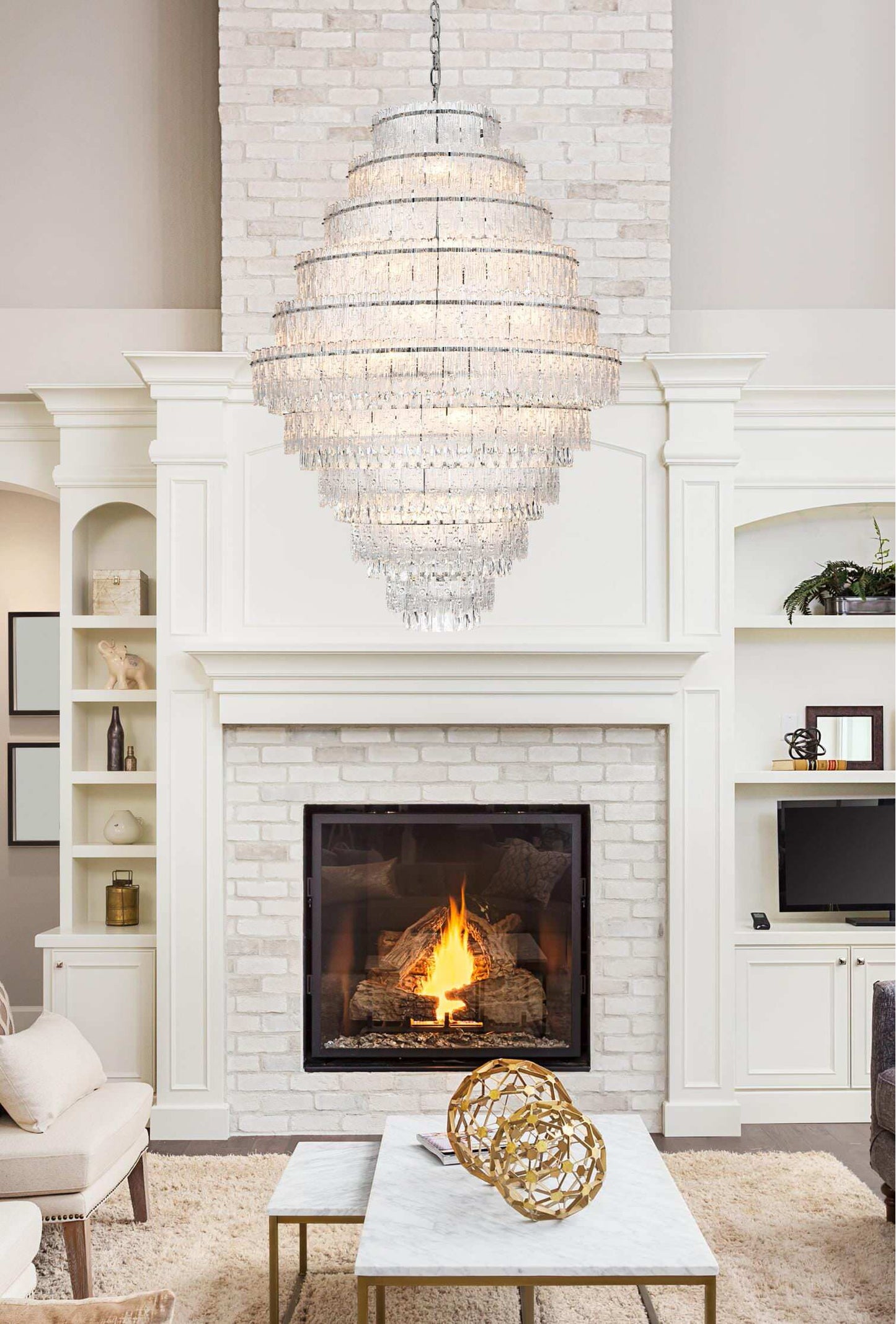 Home Living 42" Chandelier, ChromeBy Home Living