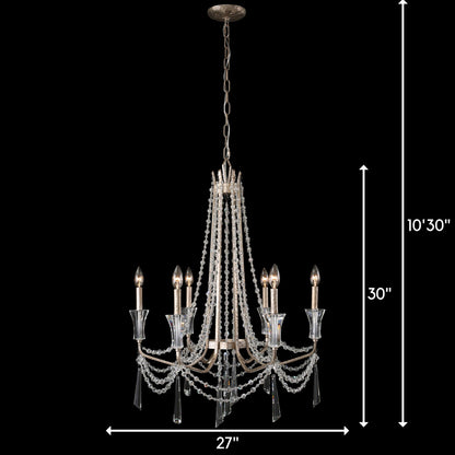 Varaluz 270C06 Barcelona 6 Light 27"W Crystal Chandelier - Transcend SilverBy Varaluz