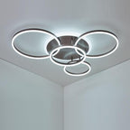4 Circle Dimmable with Remote LED Modern Flush Mount Ceiling Light Fixtures