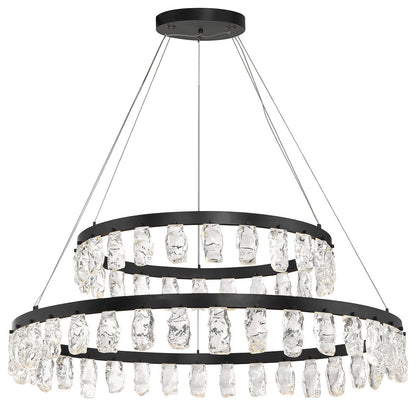 Kovacs P1499-L Artic Glacier 49"W LED Crystal Ring Chandelier - CoalBy Kovacs