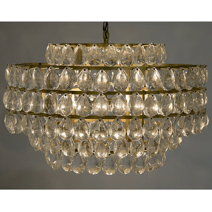 NOIR Furniture Linden Chandelier, Antique Brass, Metal and CrystalBy Noir