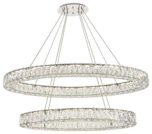 Monroe Chandelier, Chrome, Clear Royal Cut CrystalBy Elegant Furniture & Lighting