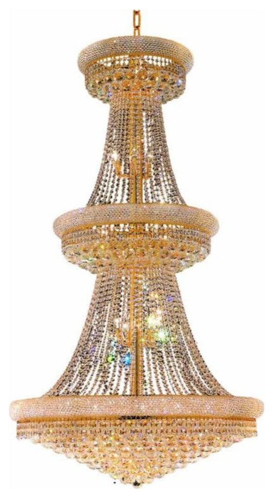 Elegant Lighting V1800G42/RC Primo 38 Light 42"W Crystal Empire - GoldBy Elegant Furniture & Lighting