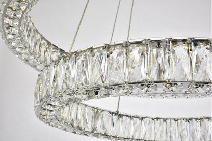 Elegant Lighting Monroe LED Chandelier, Chrome, 12.00By Elegant Furniture & Lighting