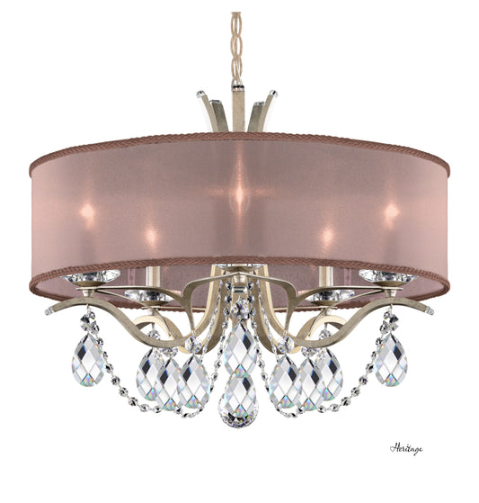 Schonbek Va8305N-48H3 5 Light Crystal Chandelier, Antique SilverBy Schonbek