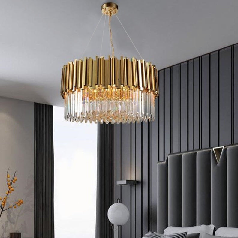 Gio Gold Plated Crystal Chandelier, Diameter 40"By MORSALE