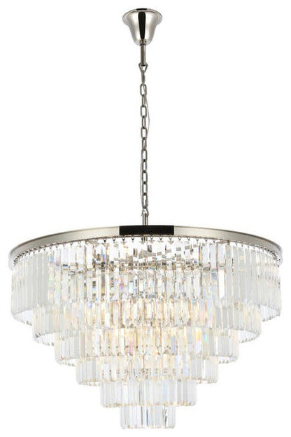 Elegant Lighting 1231D44/RC Sydney 33 Light 44"W Crystal - Matte BlackBy Elegant Furniture & Lighting