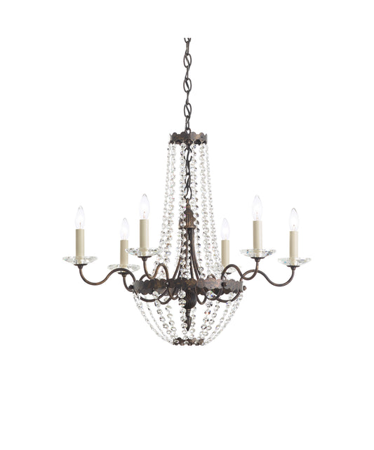 Schonbek Er1016N-76H 6 Light Crystal Chandelier, Heirloom BronzeBy Schonbek