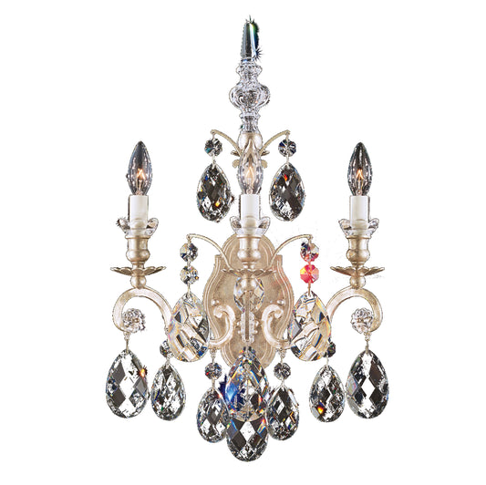 Schonbek 3762-48S 3 Light Crystal Sconce, Antique SilverBy Schonbek