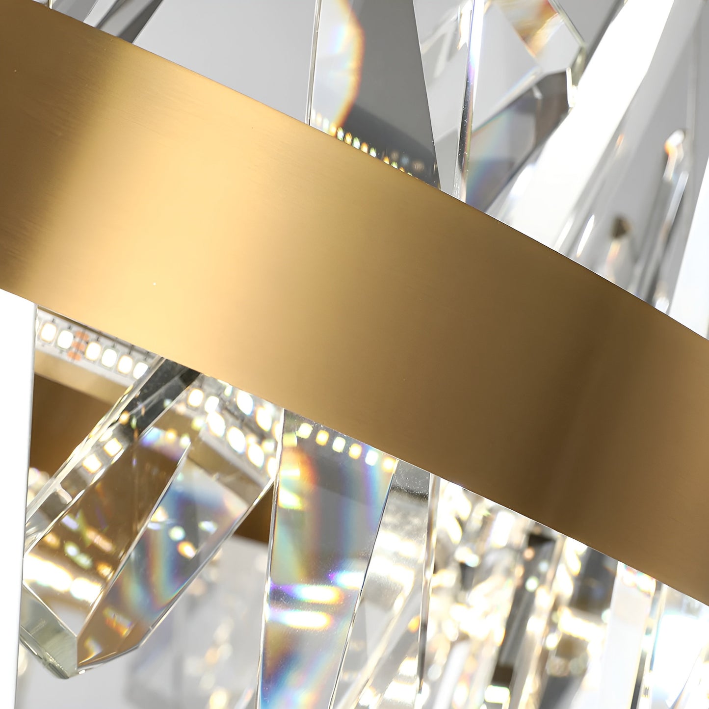 Zaccanopoli | Creative Gold Round Crystal Chandelier for Living Room, 31,5"By Miron Demid LLC