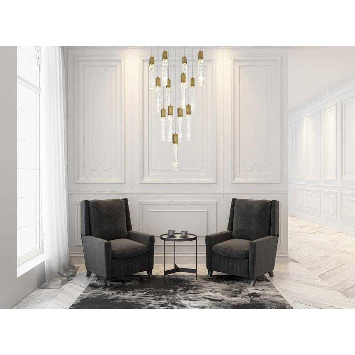 Aurora 13 Light Pendant, Satin GoldBy Elegant Furniture & Lighting