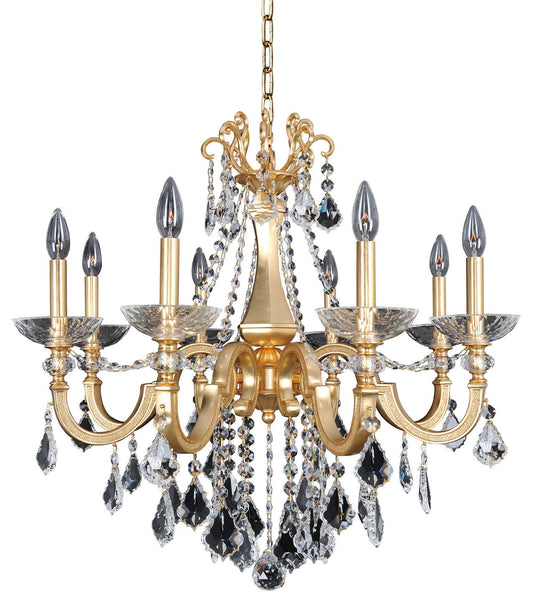 Allegri 025451011FR001 Eight Light Chelier Barret French GoldBy Allegri Crystal by Kalco Lighting