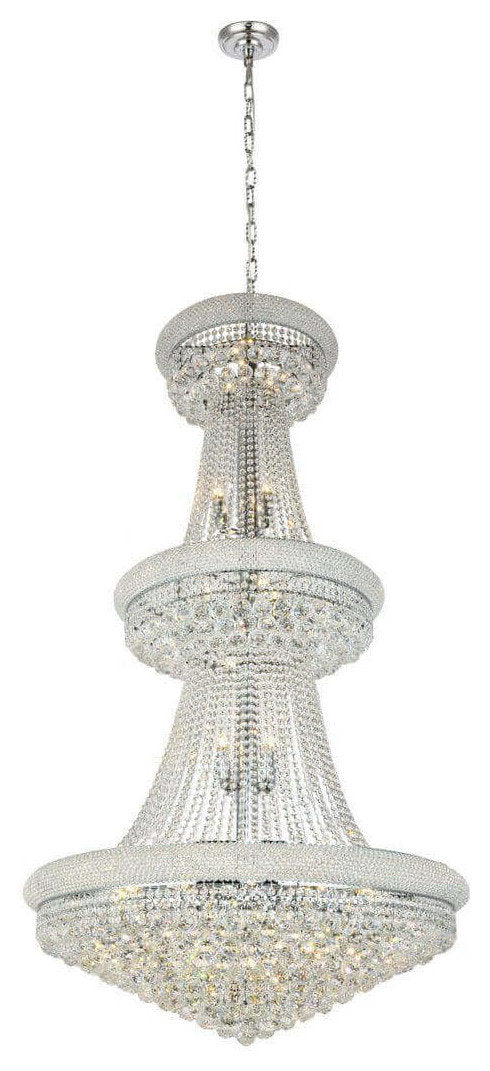 Elegant Lighting Primo Chandelier, Chrome, 36.00, 32By Elegant Furniture & Lighting