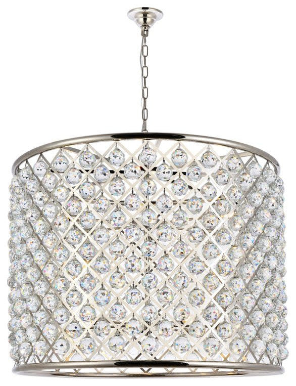 Elegant Lighting 1206D35/RC Madison 12 Light 36"W Crystal Drum - PolishedBy Elegant Furniture & Lighting