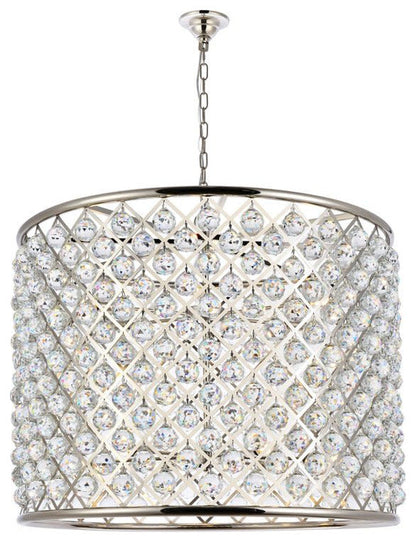 Elegant Lighting 1206D35/RC Madison 12 Light 36"W Crystal Drum - PolishedBy Elegant Furniture & Lighting