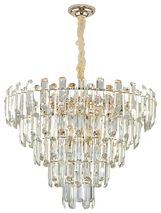 Amriswil | Contemporary Smoky Gray Chandelier for Living Room, Clear Crystal, 31.5''By Miron Demid LLC