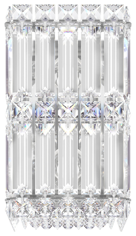 Quantum 2 Light Wall Sconce Staless Steel Clear Crystals SwarovskiBy Schonbek