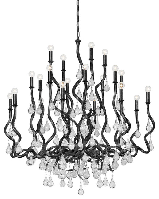 Aveline 20-Light Chandelier, Black Silver LeafBy Corbett Lighting