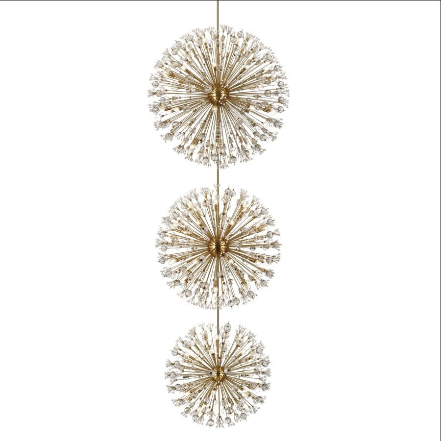 Elegant Lighting 2500G50L3 Vera 90 Light 50"W Crystal Sputnik - Satin GoldBy Elegant Furniture & Lighting