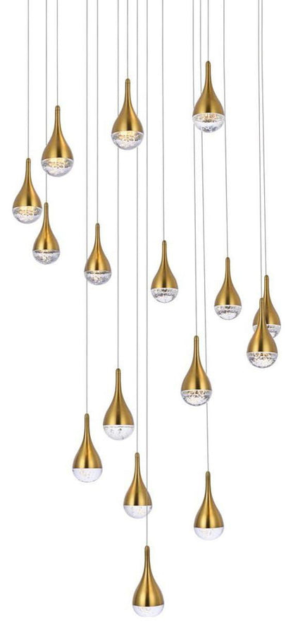 Amherst 16 Light Chandelier, Satin GoldBy Elegant Furniture & Lighting