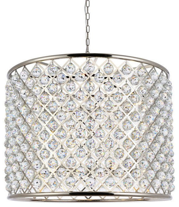 Elegant Lighting 1206D35/RC Madison 12 Light 36"W Crystal Drum - PolishedBy Elegant Furniture & Lighting