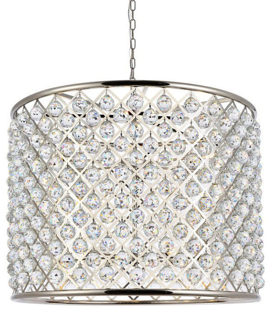 Elegant Lighting 1206D35/RC Madison 12 Light 36"W Crystal Drum - PolishedBy Elegant Furniture & Lighting