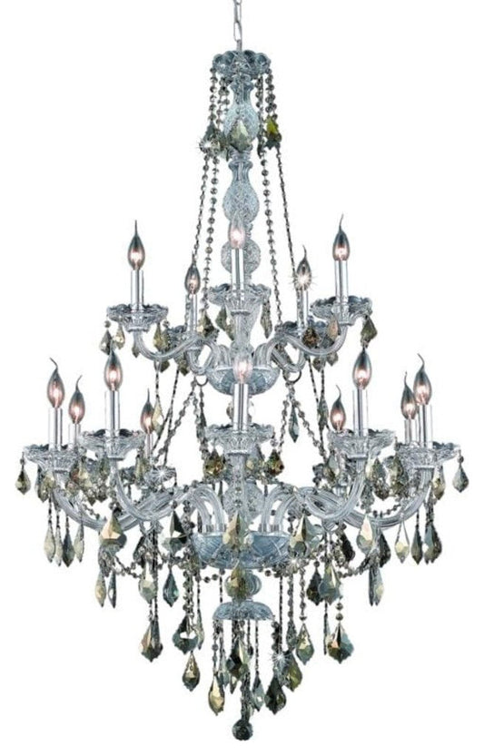 Elegant Lighting V7815G33-GT/RC Verona 15 Light 33"W Crystal - ChromeBy Elegant Furniture & Lighting