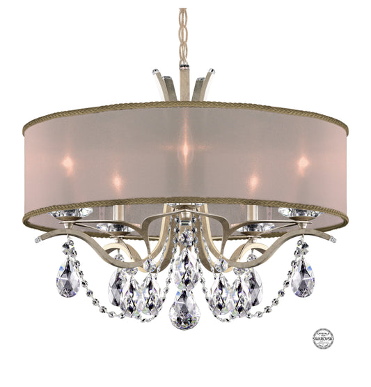 Schonbek Va8305N-48S2 5 Light Crystal Chandelier, Antique SilverBy Schonbek