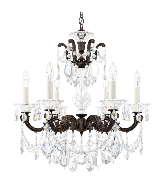 La Scala 6 Light Chandelier Heirloom Bronze Clear Heritage CrystalBy Schonbek