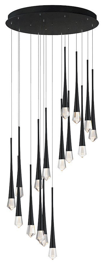 ET2 Lighting Pierce 16 Light LED Chandelier, Black/Clear Crystal, E24230-122BKBy Maxim Lighting International