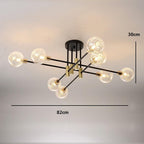 8-light Electroplated Metal Glass LED Modern Flush Mount Lighting