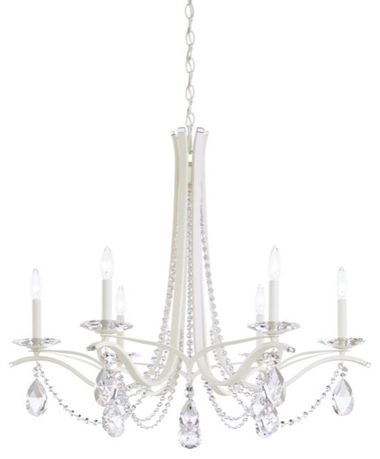 Schonbek Va8336N-06S 6 Light Crystal Chandelier, WhiteBy Schonbek